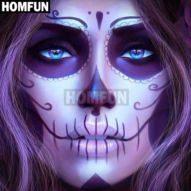 Картина для алмазной вышивки HOMFUN череп Женский алмазная вышивка с