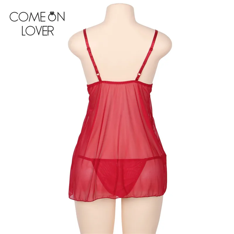 Comeonlover сексуальная ночная рубашка спереди Открытое сексуальное белье babydoll плюс размер кружева ropa interior mujer ночное белье нижнее Эротическое белье RE80409