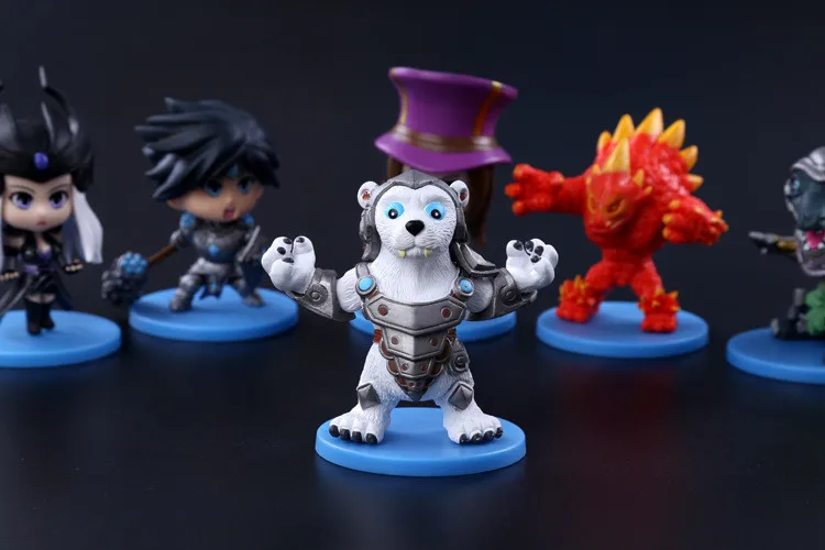 Горячие продажи Renekton Malphite Syndra Volibear Кейтлин Тарик ПВХ Игрушки Действие Рис Куклы С