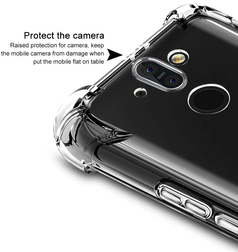 Full Cover Soft Silicon TPU Airbag Case For Nokia 3 5.1 5 for nokia6 2018 6.1 9 X6 8 7 Plus 3.1 Ultra Slim Anti-Knock Phone |