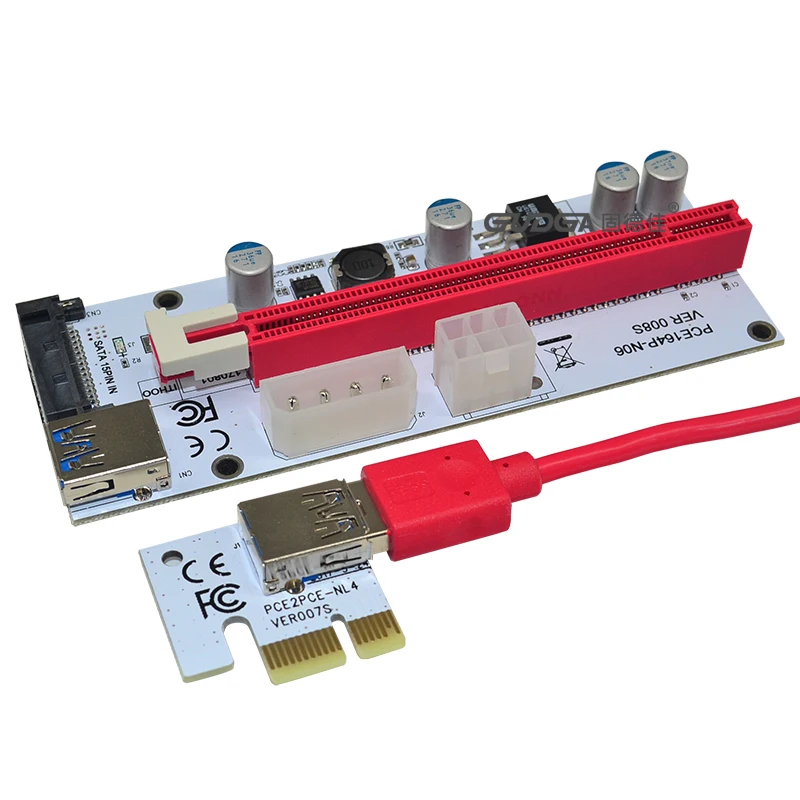 60 см 4pin molex pci-e Райзер карта 6pin sata power pcie 1x до 16x pci Экспресс для майнинга antminer btc