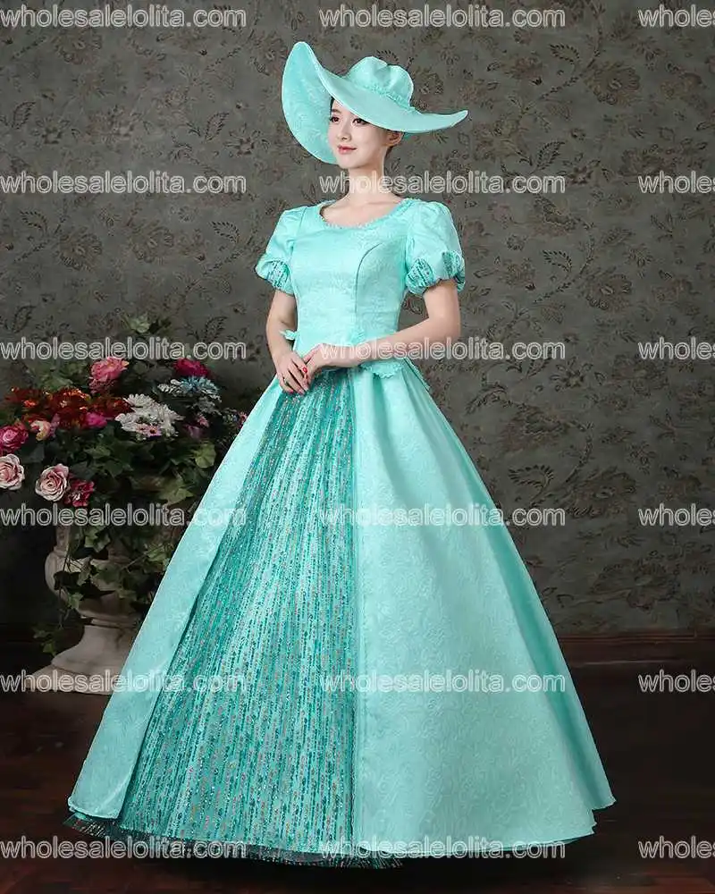 Новое поступление бальное платье синего цвета в стиле рококо Марии-Антуанетты