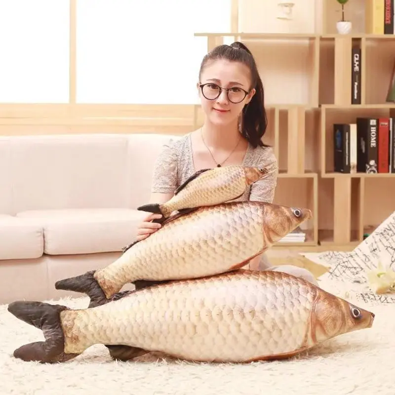2017 новейшая травяная подушка для карпа плюшевая имитация игрушка в виде рыбы