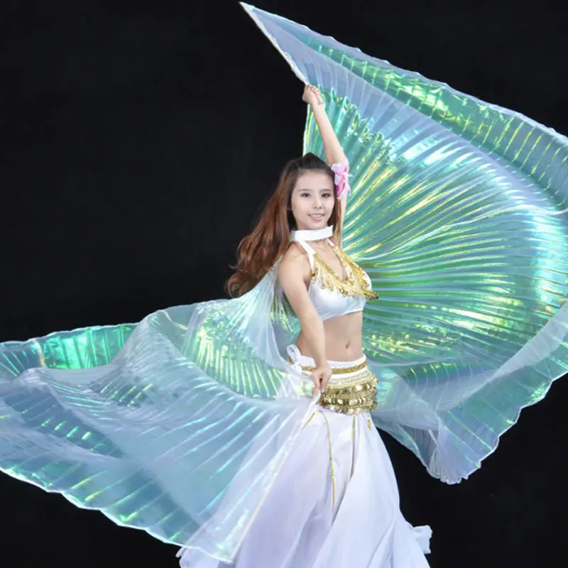 Элегантные переливающиеся крылья Исиды с держателем для танца живота костюм