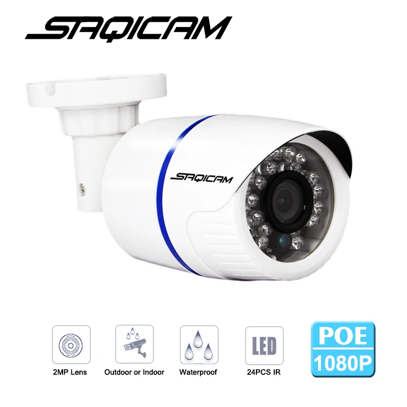 Saqicam безопасности 4CH NVR комплект HD 1080P IP PoE камера безопасности системы sony IMX323 2 шт. 1080P POE пуля IP камера безопасности