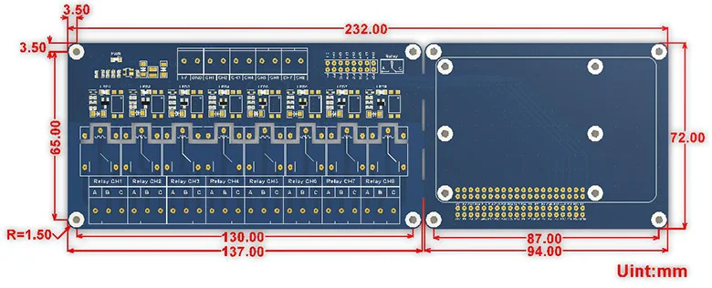 Raspberry Pi 8-канальный реле для расширения платы RPI 8-Ch Мощность релейных платов Поддержка Raspberry Pi 3 Model B+/B