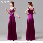 Женское свадебное платье JYHS007J, фиолетовое, винно-Красное длинное платье подружки невесты на выпускной, осень 2019