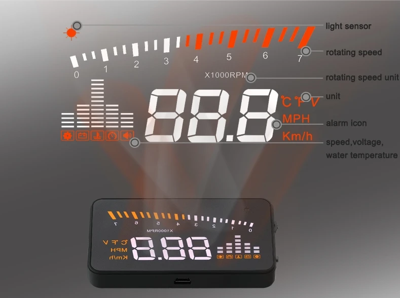 Автомобильный цифровой Hud OBD2 головой вверх Дисплей a100 для BMW Форд Тойота Passat b8 peugeot
