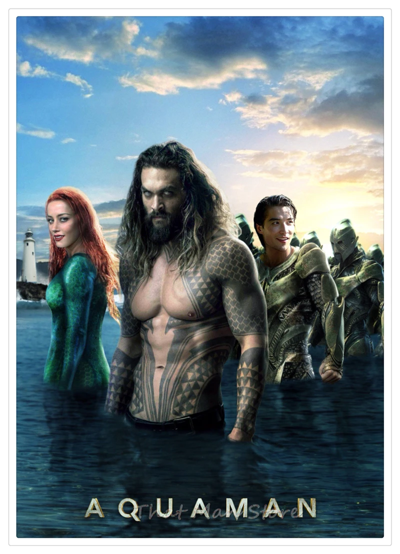 Aquaman DC постер фильма Джейсон Момоа супергерой художественное изображение стены
