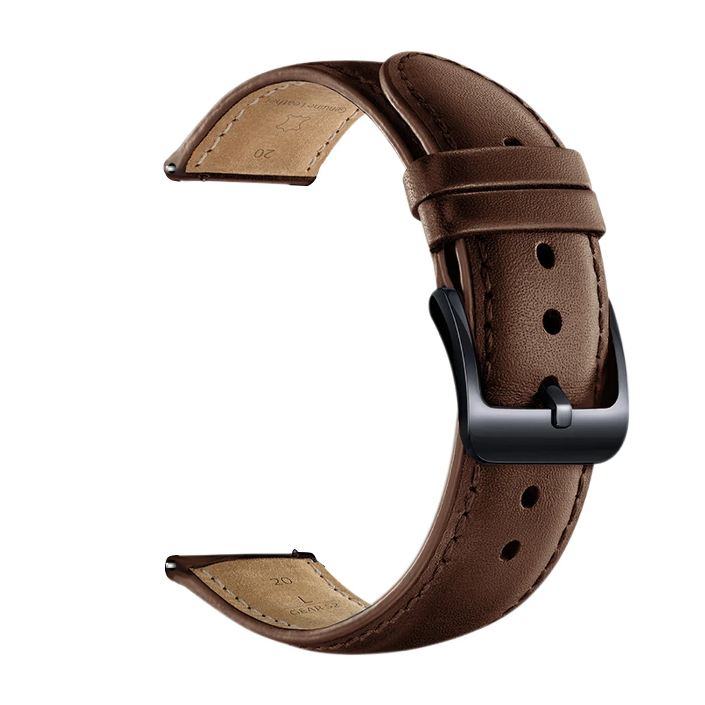 3 цвета простой кожаный ремешок для samsung gear Sport S4 20 мм часов черный коричневый