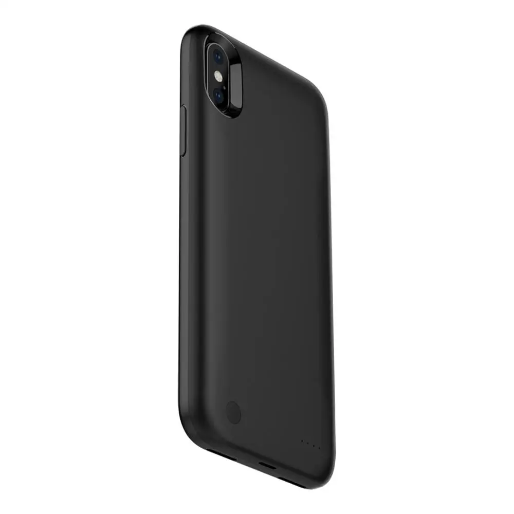 Черный Тонкий чехол для зарядки аккумулятора 3800 мАч для iPhone X 10, внешний аккумулятор, чехол для зарядки для iPhone X 10, внешний аккумулятор, чехол для задней панели - Цвет: Черный