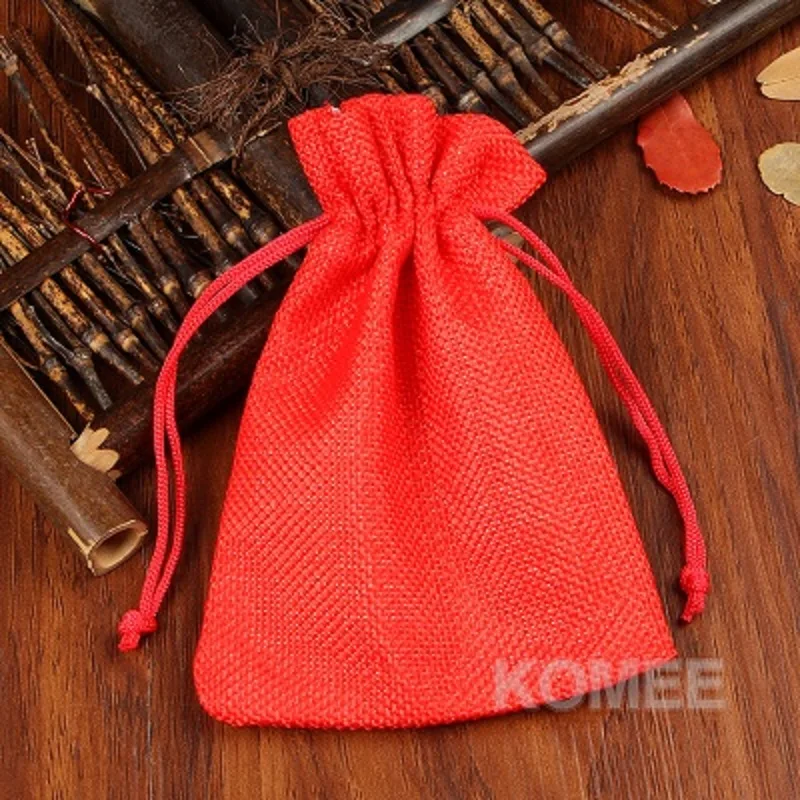 

New Linen Favor Bag Wholesale 10*14cm 100pcs/lot Promotion Bags Drawstring Jewelry Packaging Pouches Packing For Bead Candy Gift