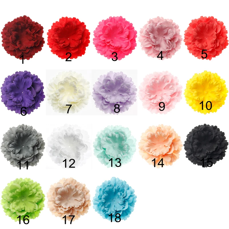 Yundfly 10pcs 12cm Artificial Fabric Flowers For Baby Girls Headwear Newborn Chic Peony Flower For Children Hair Accessories