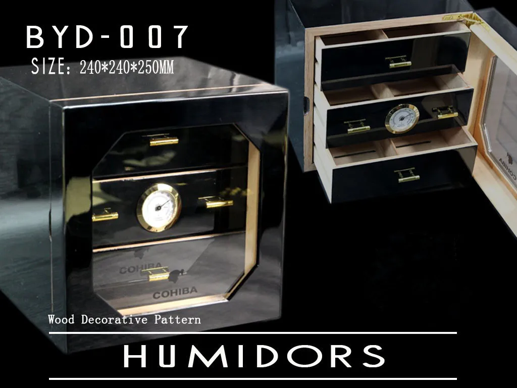 Мини трехслойный сигарный шкатулка с отделениями Pine Cigar Humidor Piano paint увлажняющая
