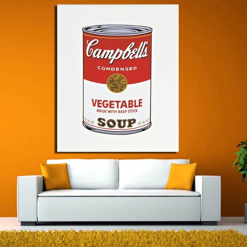 Andy Warhol растительный суп сканирование стены Искусство Живопись холст печать настенные картины для гостиной Куадрос картина без рамы