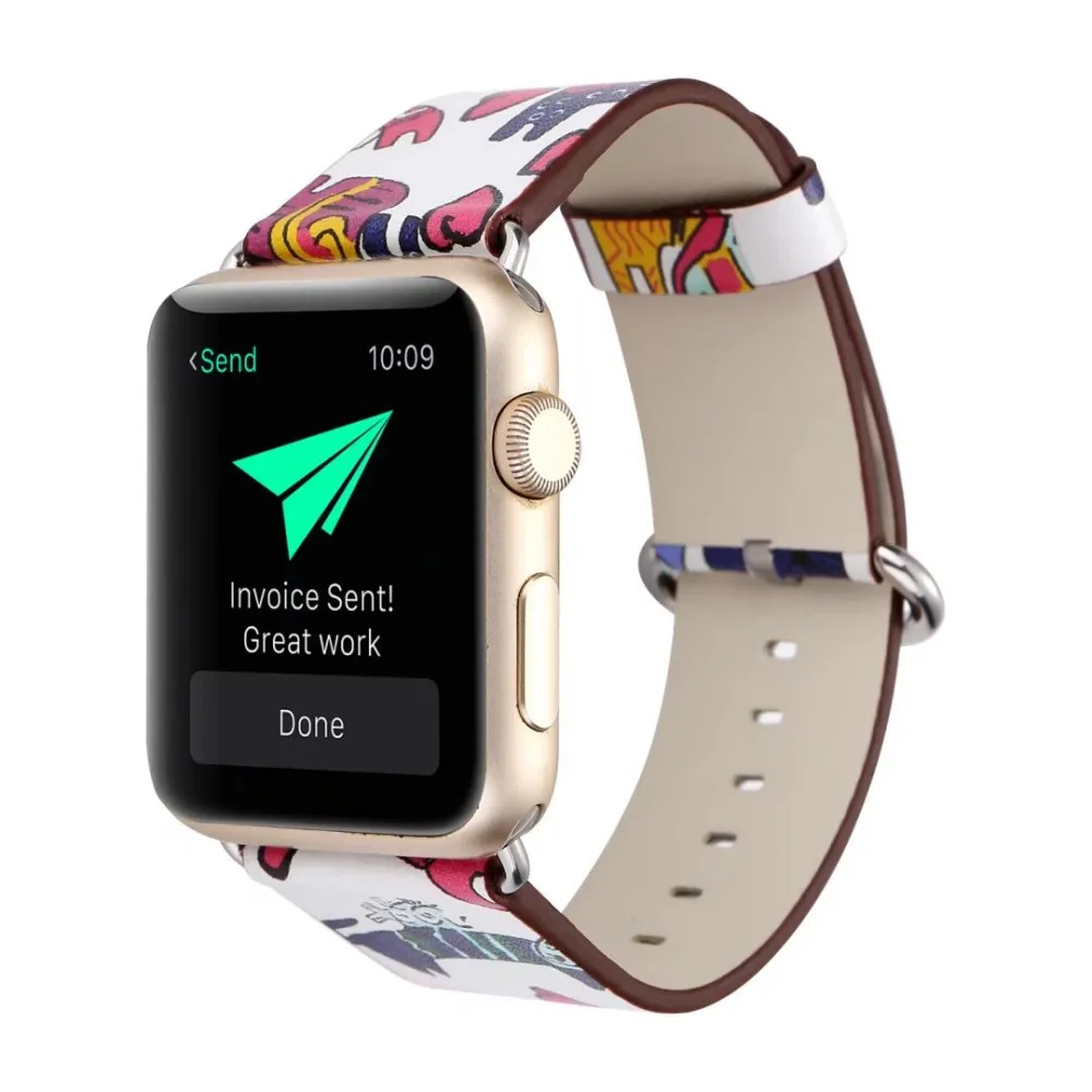 DAHASE Skull PU Leather Strap for Apple Watch Band Series 1/2/3 38mm 42mm Stars Cat Dots Watchbands iWatch Accessories | Наручные часы