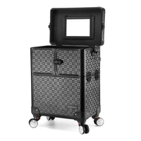new professional mackup rolling luggage spinner cosmetic case multi function trolley carry on suitcases wheel cabin luggage