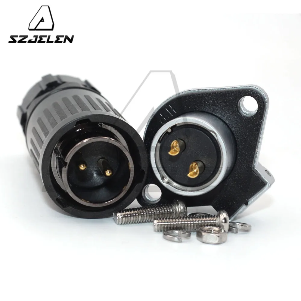 Серия HP20 2-контактный водонепроницаемый разъем Панельное крепление штекер и