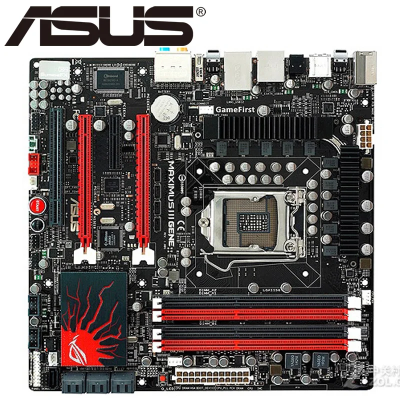 Материнская плата Asus Maximus III Gene рабочего P55 разъем LGA 1156 i3 i5 i7 DDR3 16 г ATX UEFI BIOS