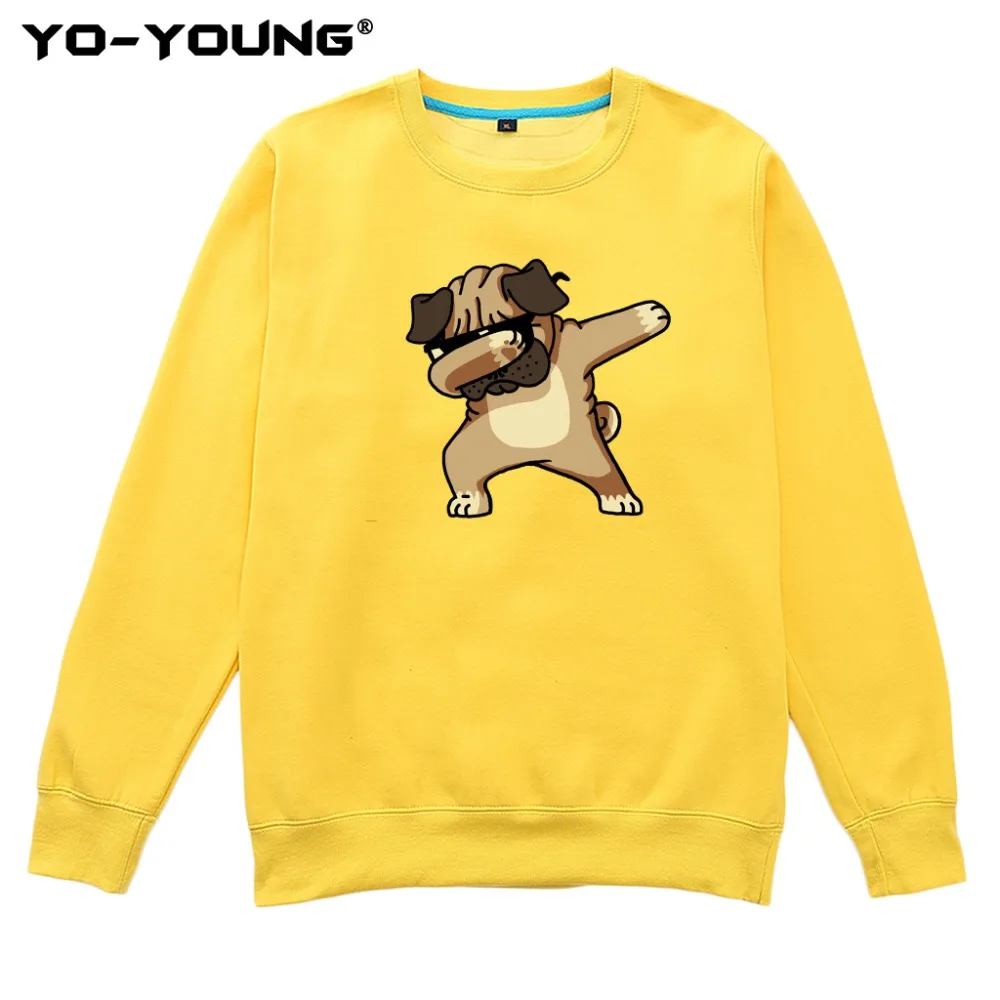 Yo-Young мужские толстовки премиум-класса забавные Dab для танцев французский бульдог