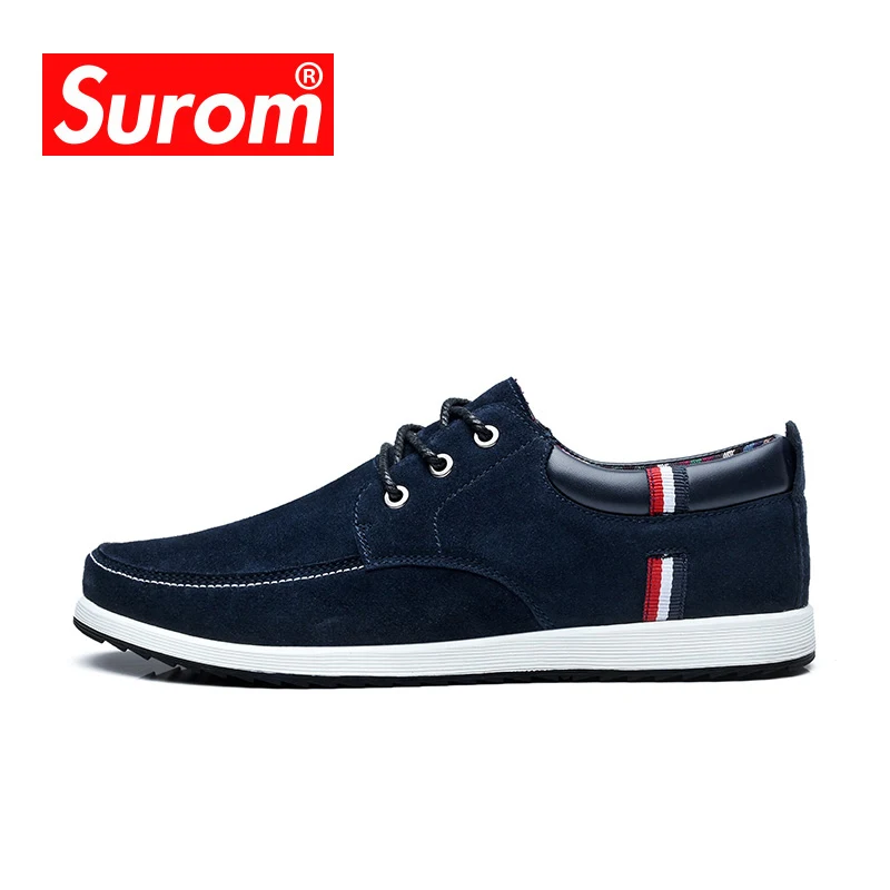 Мужские классические кожаные туфли SUROM белые вулканизированные для отдыха