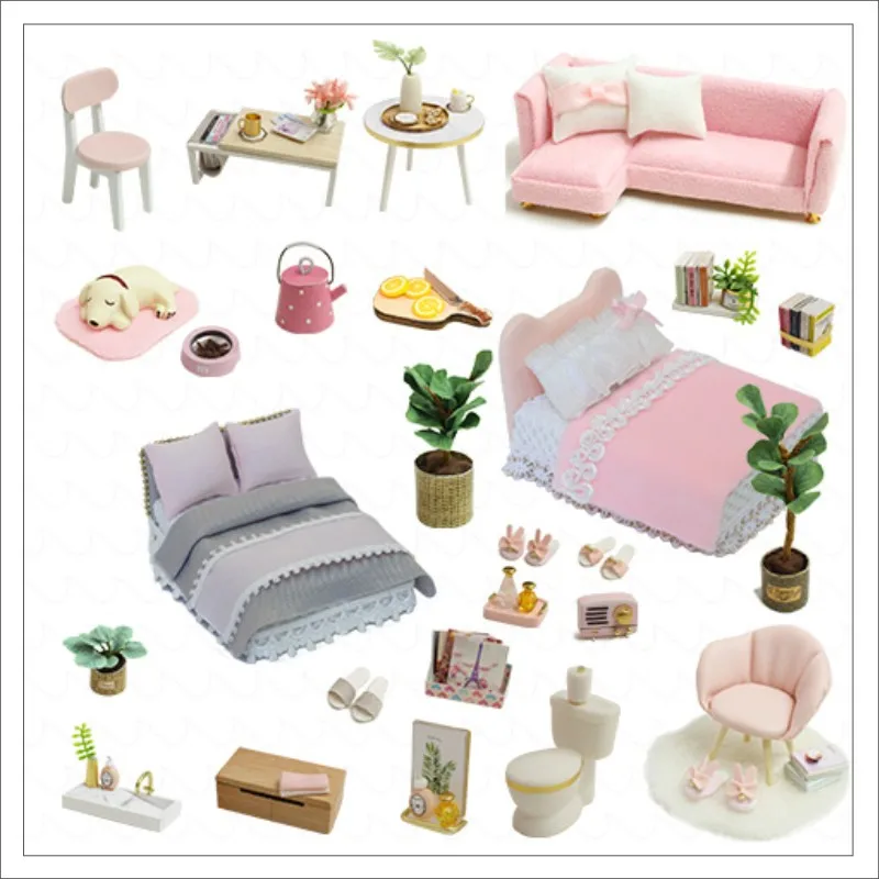 CUTEBEE DIY Кукольный дом деревянные кукольные домики миниатюрный кукольный домик мебель комплект с музыкой светодиодные игрушки для детей подарок на день рождения L026