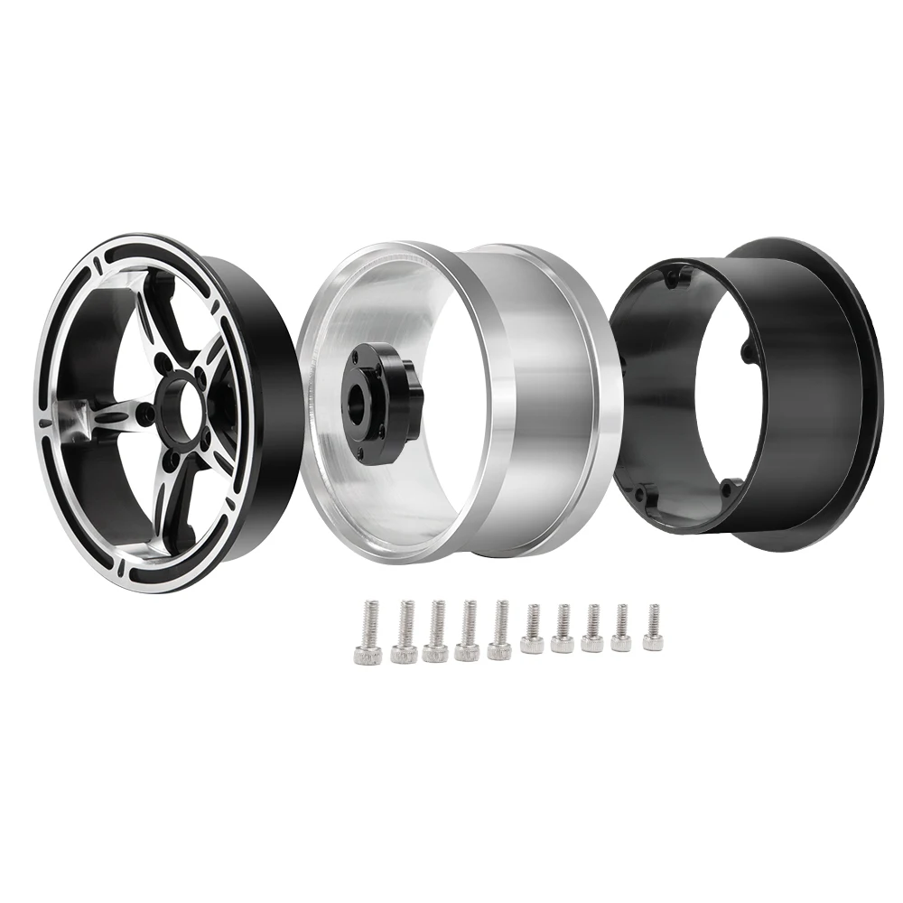 

YEAHRUN 2.2 inch Metal Beadlock Wheel Rims Silver for 1/10 RC Car Axial Wraith 90048 RR10 RC Rock Crawler #23