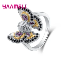 special style finger ring 925 sterling silver accessories with butterfly wind and skull shape jewelry fine design
