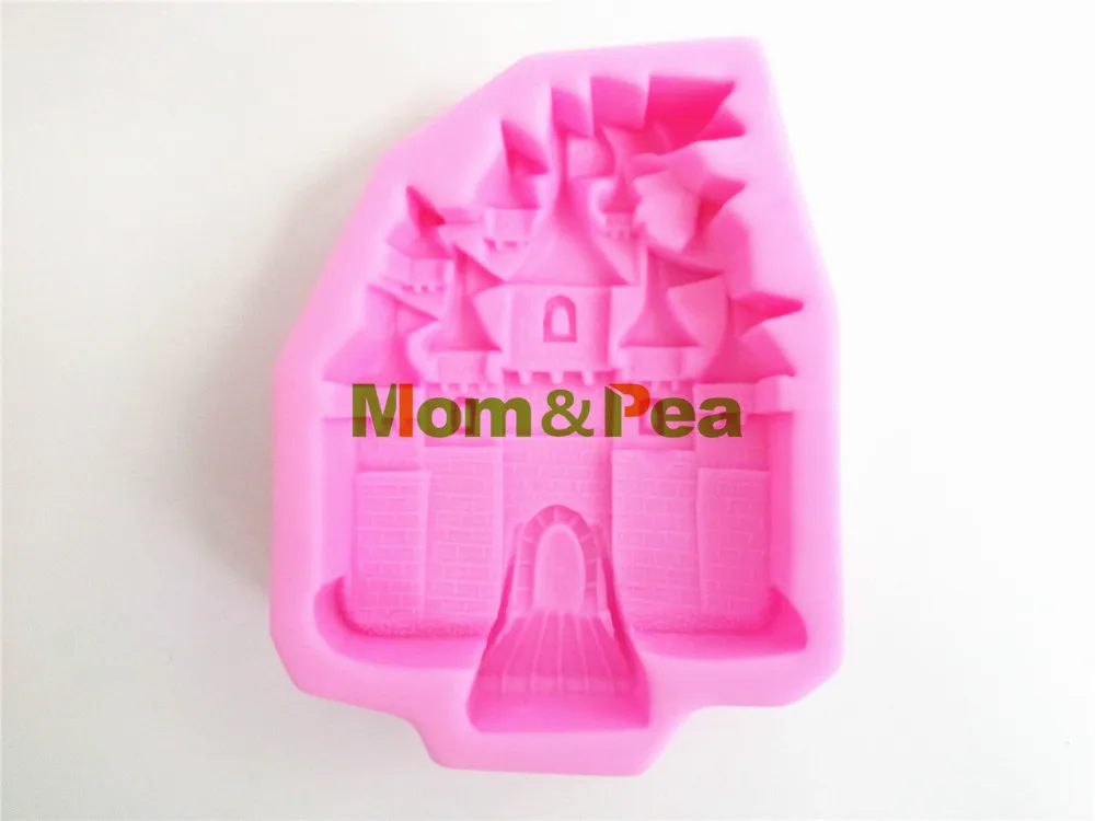 

Mom&Pea 0445 Free Shipping Castle Silicone Soap Mold Cake Decoration Fondant Cake 3D Mold Food Grade DIY Silicone Mould
