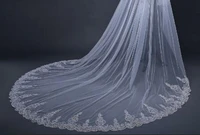 3 meter white ivory cathedral wedding veils long lace edge bridal veil with comb wedding accessories bride veu wedding veil
