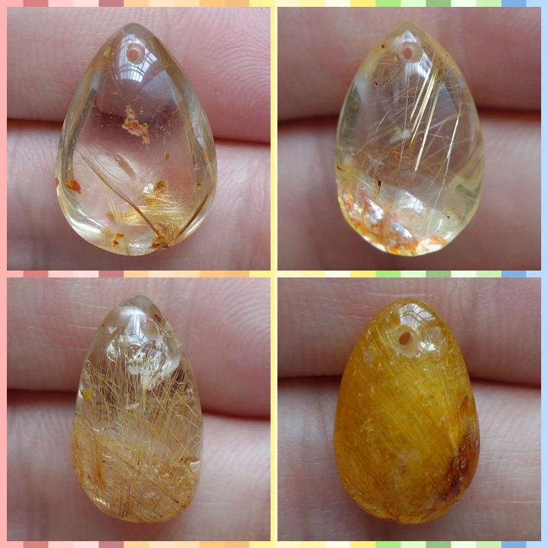 16-20mm Free shipping Rutile Quartz Crystal jewelry necklace pendants bead 10pcs/lot | Украшения и аксессуары