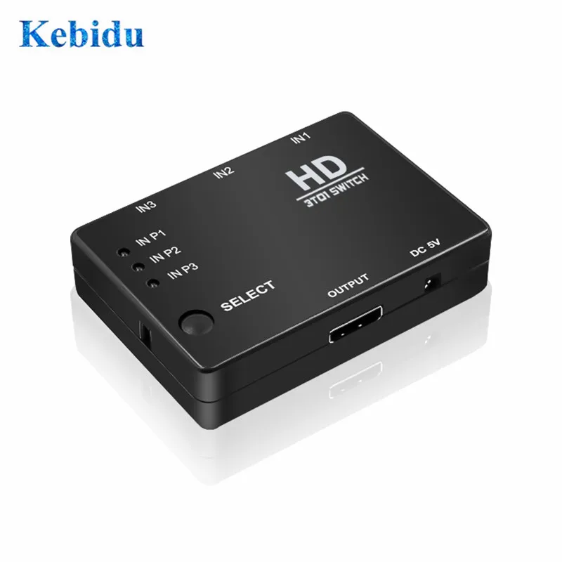 KEBIDU 3 порта видео HDMI совместимый коммутатор разветвитель для PS4 Для Xbox One HDTV DVD + ИК