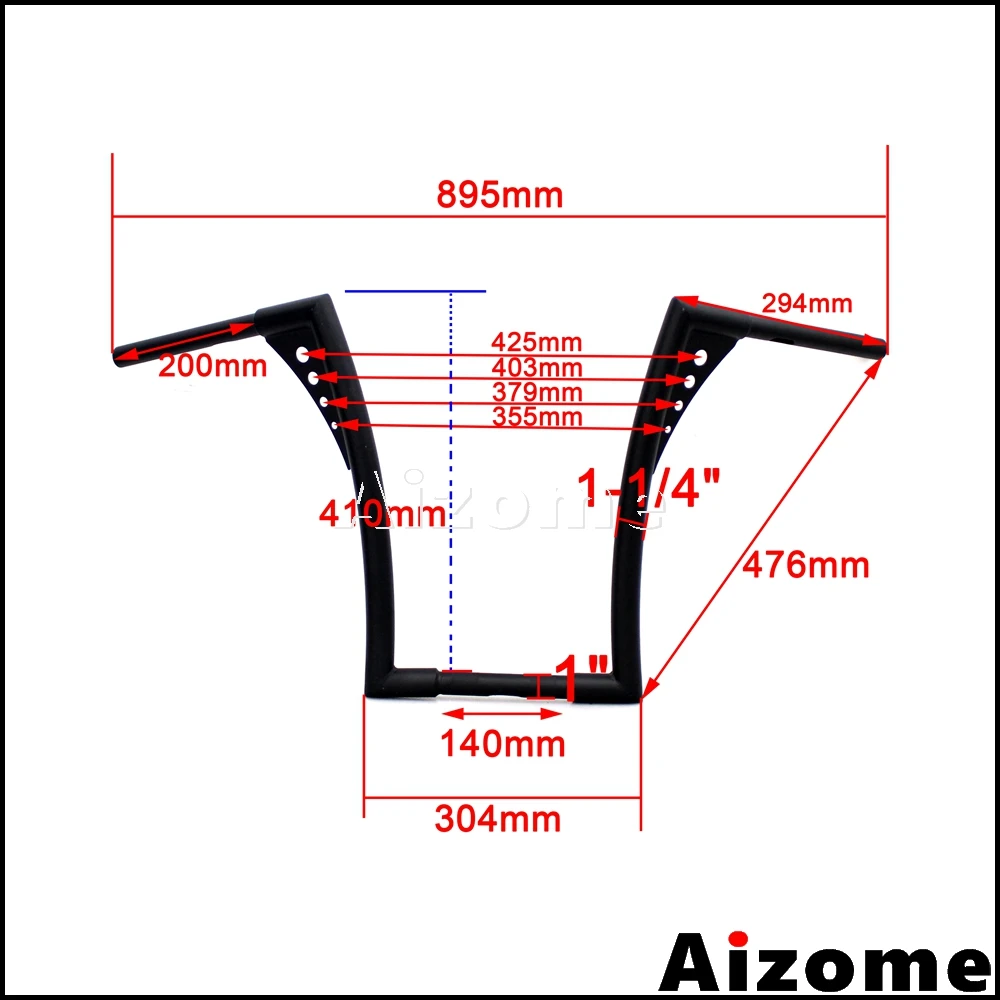 Черные мотоциклетные вешалки для APE 1 1/4 дюйма 16 дюймов ручки Harley Sportster XL на