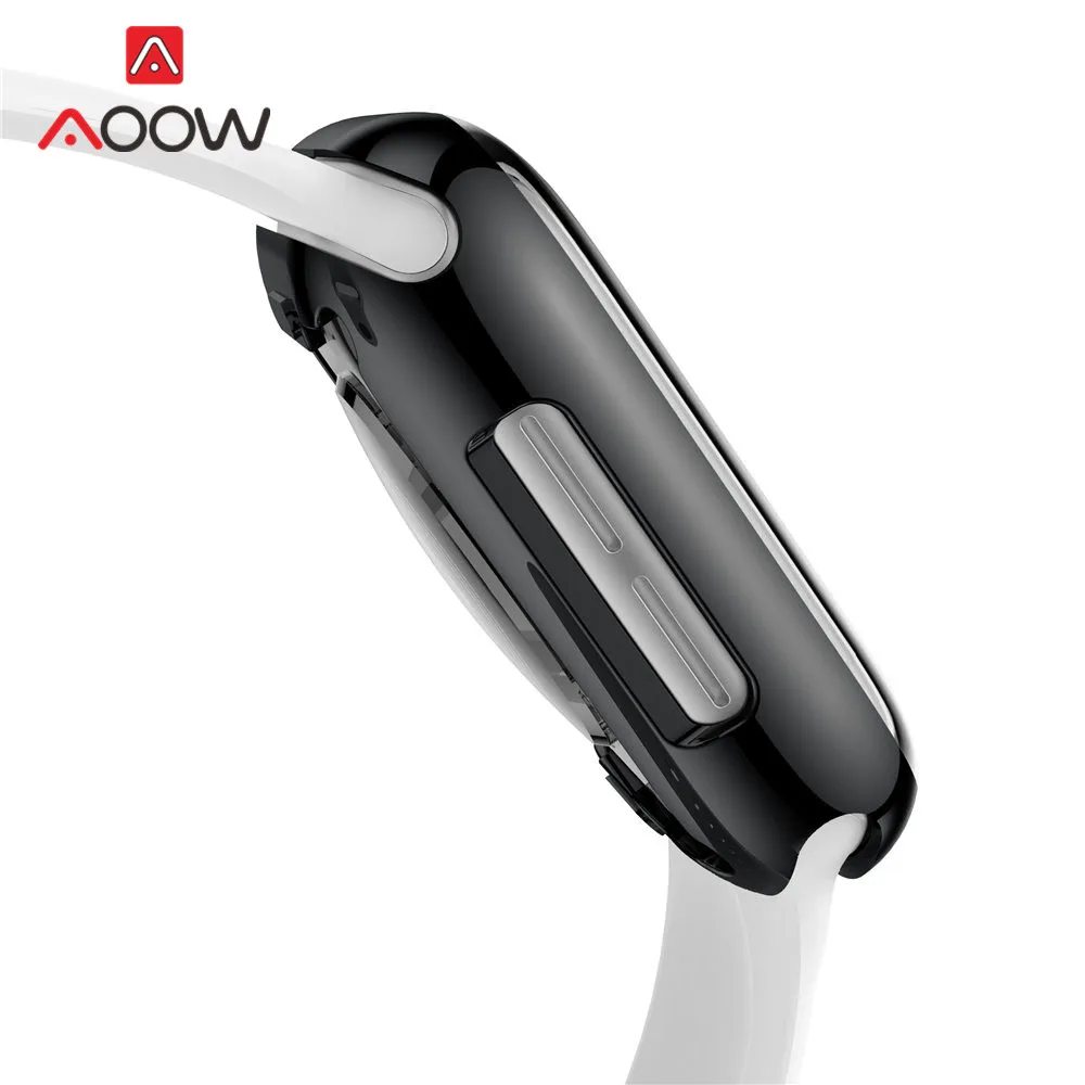 Мягкий прозрачный TPU Экран Защитный чехол для наручных часов Apple Watch 40 мм 44 мм, 38 мм, 42 мм, полное защитное Плакирование крышка ремешок для iwatch на возраст 2, 3, 4