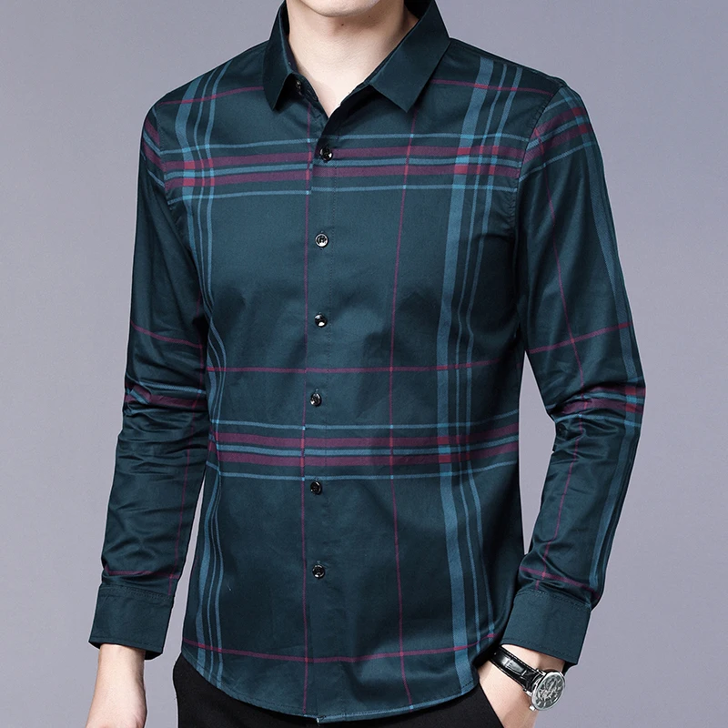 2019 соцсети длинный рукав клетчатые дизайнерские рубашки мужские slim fit винтажные