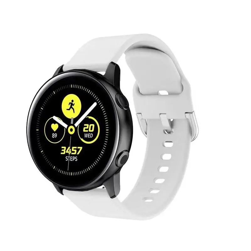 White Спортивный силиконовый 20 мм ремешок для samsung Galaxy Watch 42 мм/Активный браслет для мужчин/женщин Замена мужчин t Регулируемый Браслет - Цвет ремешка: White
