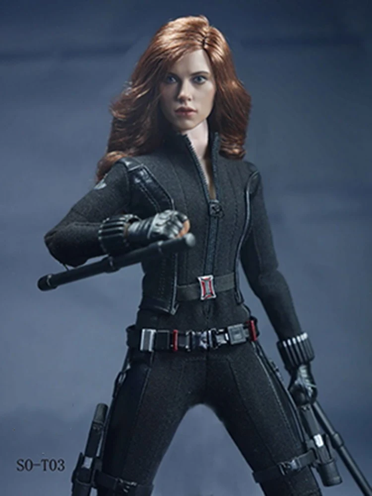 SO T03 Age of Ultron AOU знаменитостей Черная Вдова комплект одежды W головка для 1/6 весы