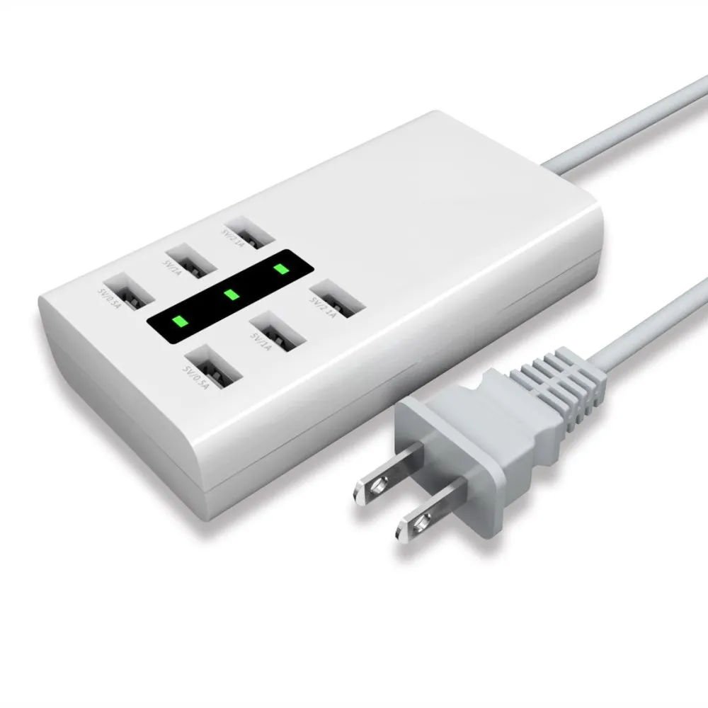 SZYSGSD 6 Порты и разъёмы USB Зарядное устройство Smart для iPhone X 8 samsung S9 Desktop Multi быстро
