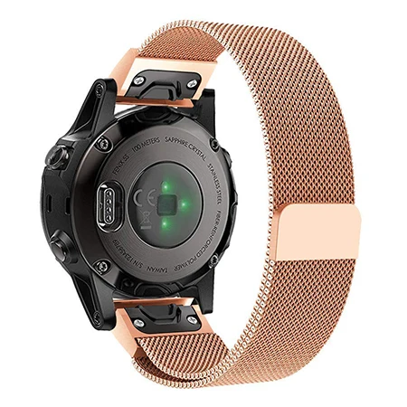 Rose Gold Quick Fit Нержавеющая сталь Смотреть Band 20/22/26 мм для Garmin Fenix 3/3HR/5/5S/5S Плюс/5X/5X плюс Миланского ремешок для часов Ремешок - Цвет ремешка: Rose Gold