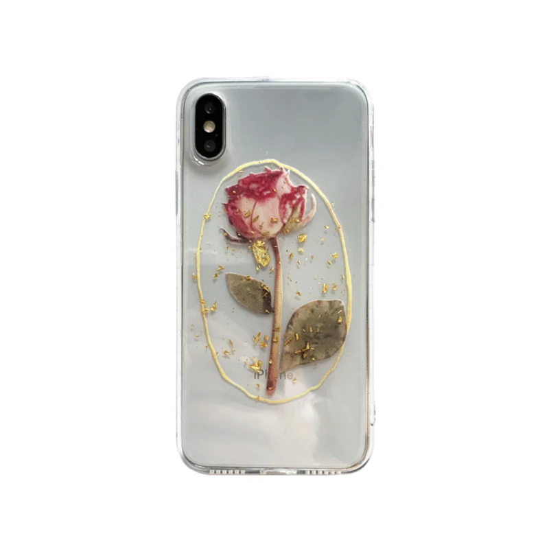 GlamPhone чехол из золотой фольги прозрачный розовый чехол для телефона для iPhone11 X Xs Max XR 8 7 Простая мягкая задняя крышка для iPhone 8 7 6 6S Plus
