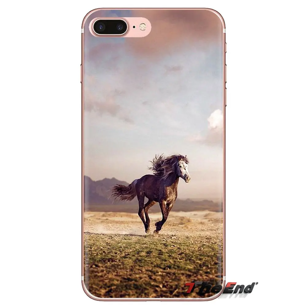 For Sony Xperia Z Z1 Z2 Z3 Z5 compact M2 M4 M5 C4 E3 T3 XA Huawei Mate 7 8 Y3II Wild Horse Running sunset Art Silicone Skin Case |