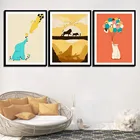 В виде симпатичного слона, жирафа изображения льва настенный художественный холст со скандинавскими мотивами печати плакатов Пингвин шар Полар-флиса картина c медведем детская комната Домашний декор