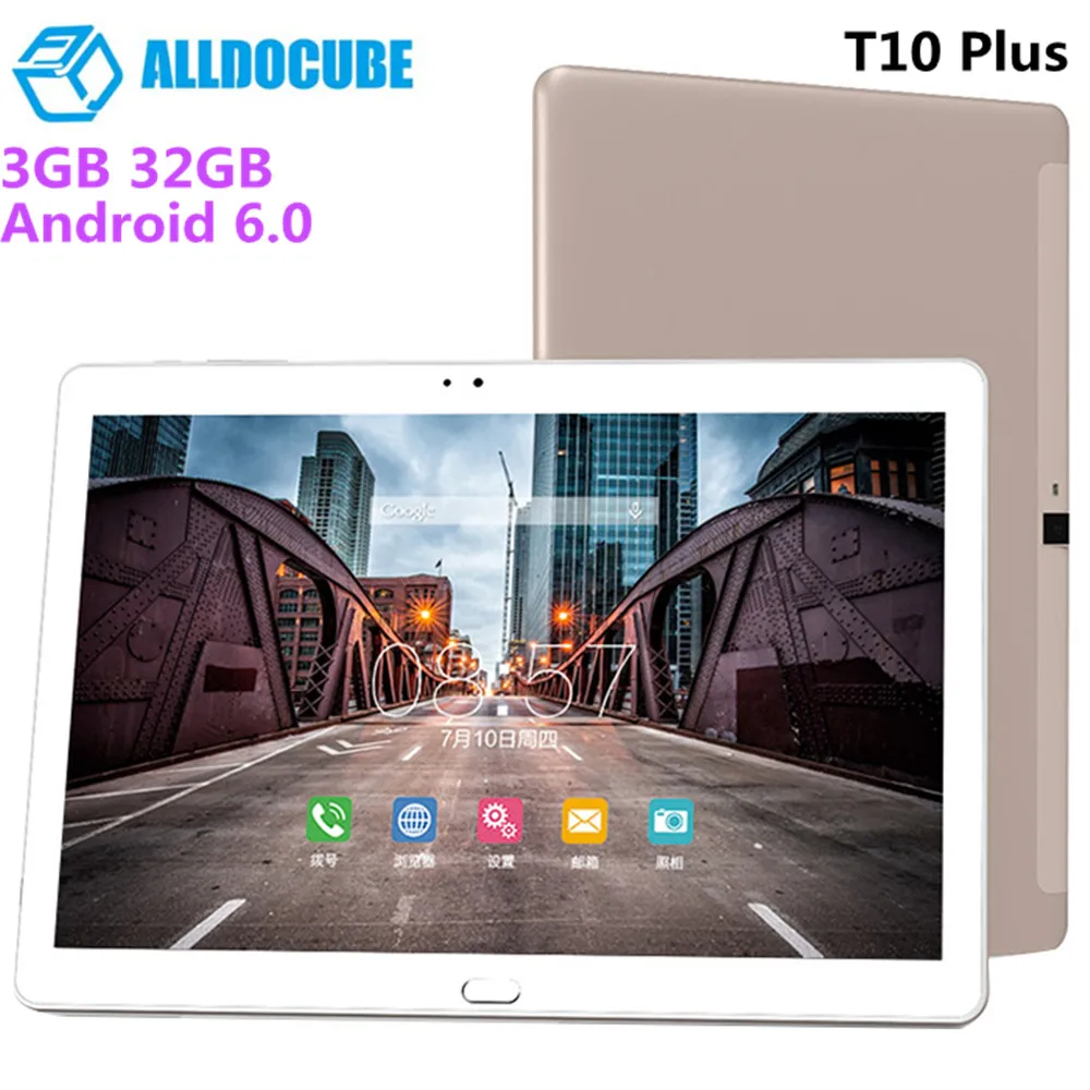 ALLDOCUBE T10 Plus планшетный ПК gps 4G Phablet 10 1 дюймов Android 6 0 четырехъядерный 5 ГГц 3 ГБ 32 МП