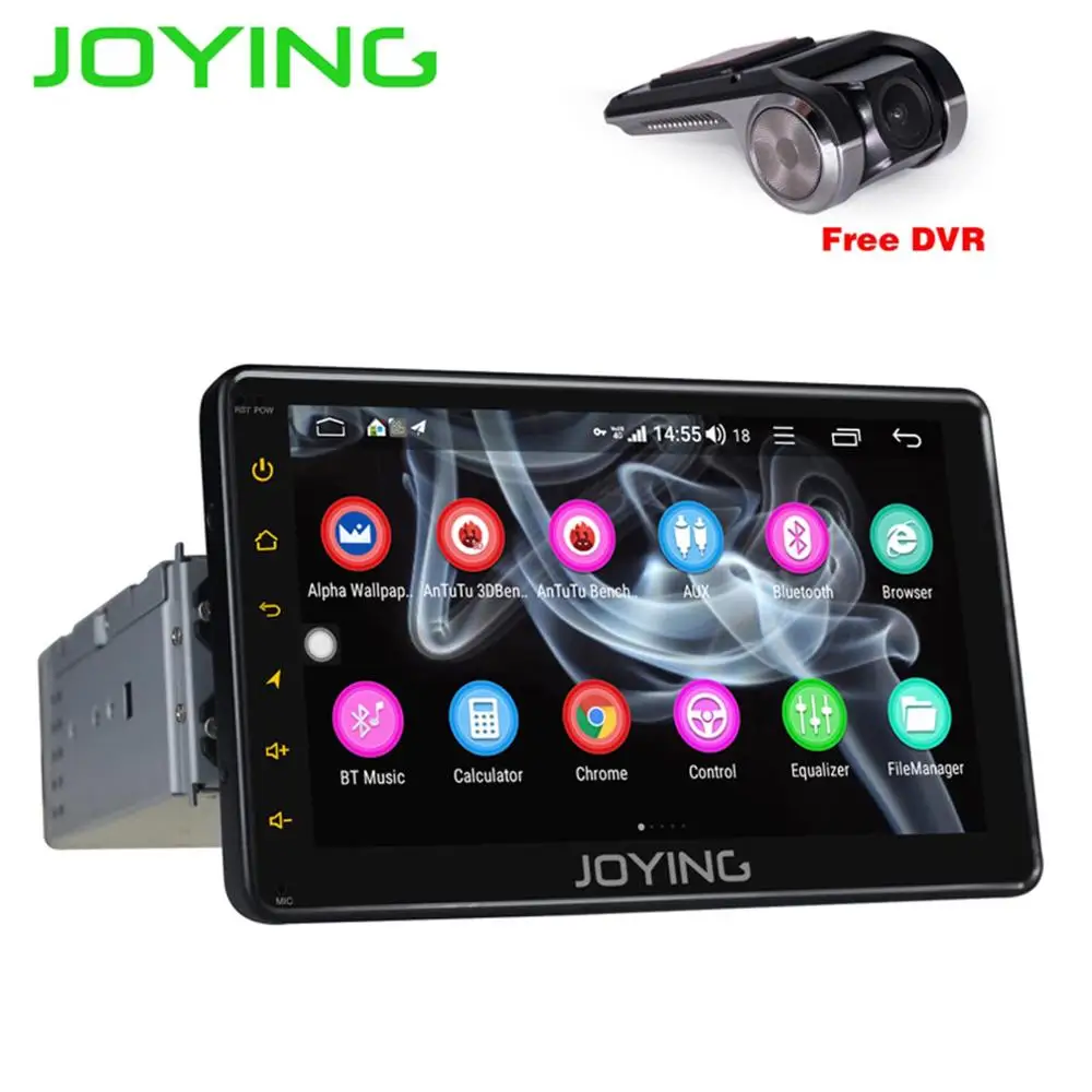 JY-UOS03N4GS-DVR JOYING 1 din " Android 8,1 автомобильный Радио Стерео gps аудио Восьмиядерный головное устройство поддержка 4G carplay руль с DVR видеорегистратор - Цвет: JY-UOS03N4GS-DVR