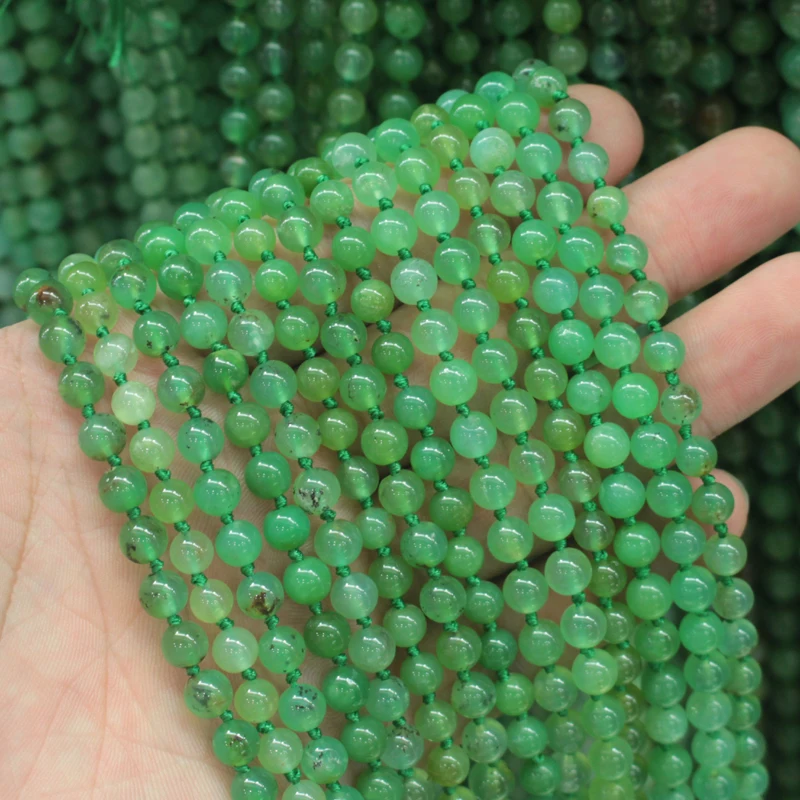 Оптовая продажа! 5 нитей! Бисер из хризопраза AA бисер натурального камня для