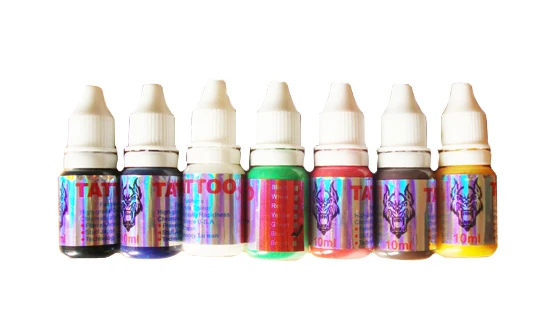 

7pcs/lot color tattoo professional ink permanent makeup pigment mix color set 10ml/bottle