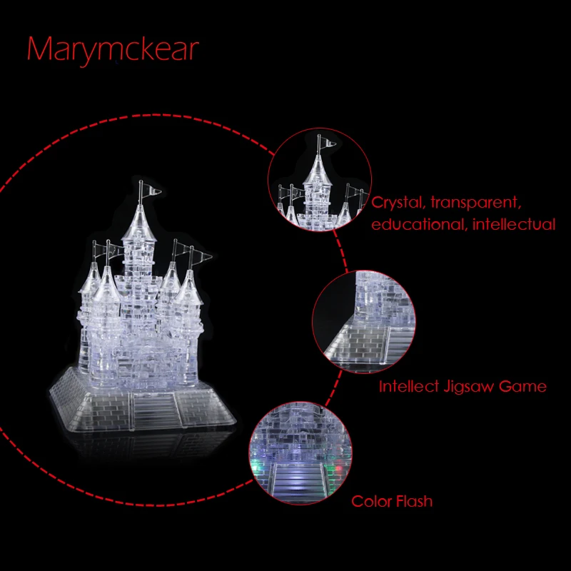 Красивые строительные пазлы 3d Хрустальная головоломка модель с музыкальными и