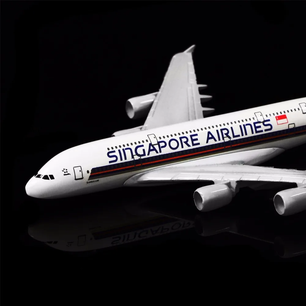 1: 400 16 см Singapore Airlines A380 металлическая модель самолета украшение офиса игрушка идея