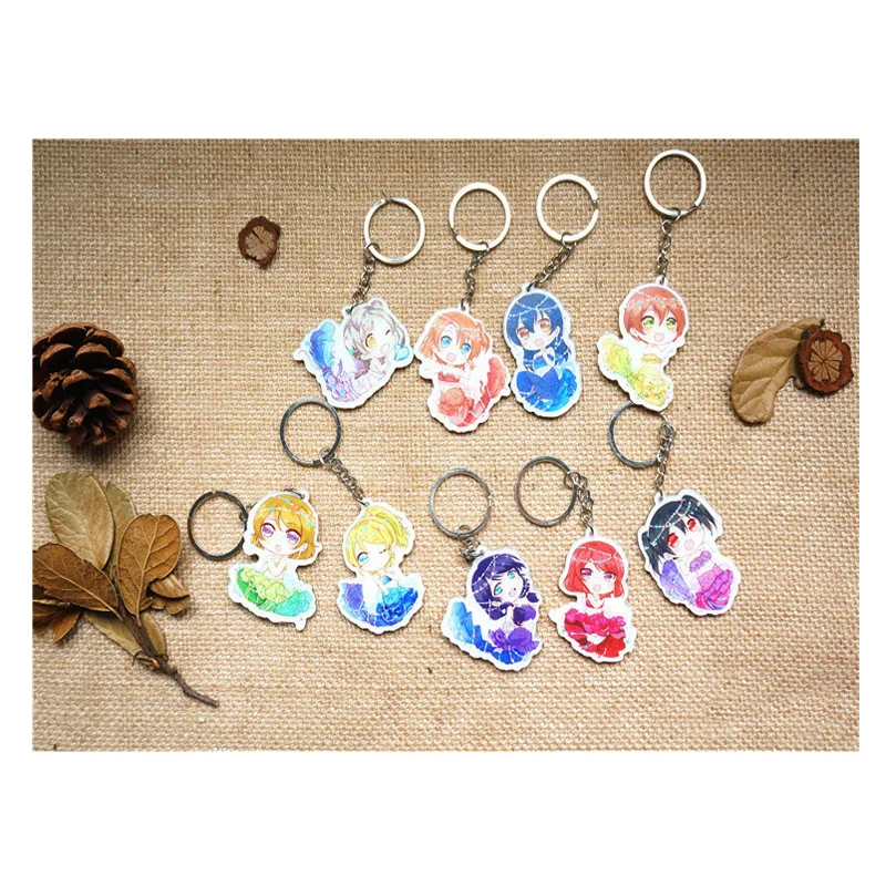 9 шт./компл. аниме брелок Love Live! Косплей Русалка Кодори Umi Maki Kawaii Подвеска Portachiavi