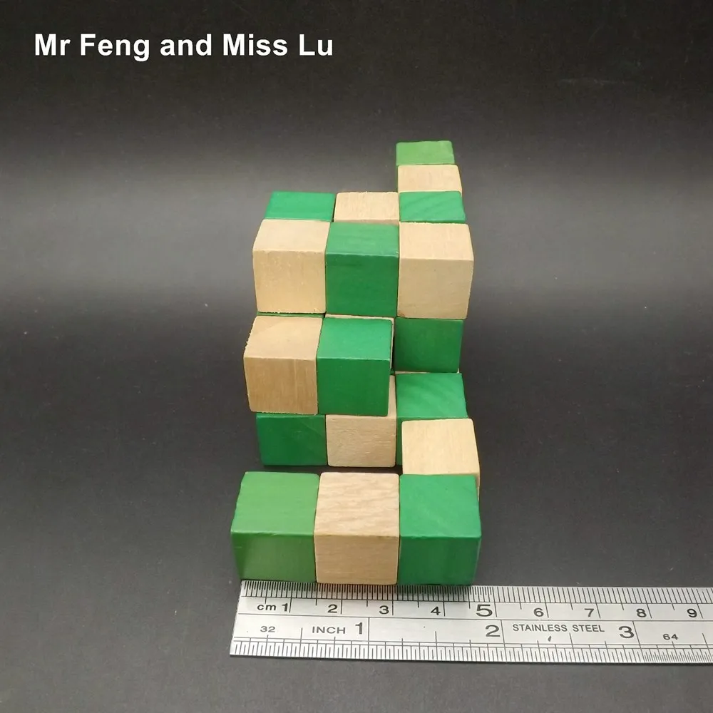 Деревянный замок Kong ming Lu ban 3D куб дракона зеленые блоки подарок для детей | Игрушки